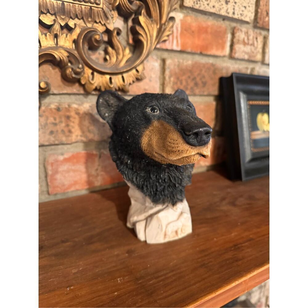 1996 Castagna Hand carved Bear Head Statue Bust  Made in Italy